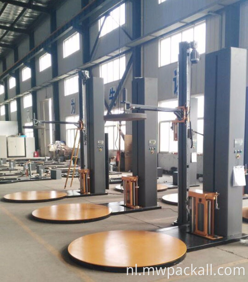 Hoogwaardige palletwikkelmachine met bovenplaat model T1650F CS voor hoge goederen met mooie kwaliteit